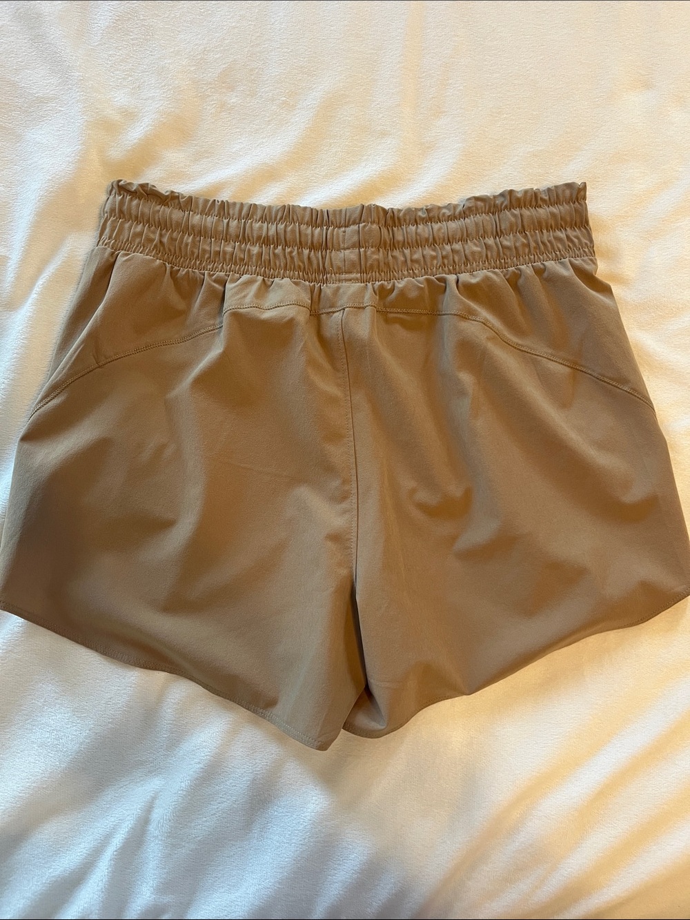 Under Armour Women's Tan Elastic-Waist Training Shorts - Picture 11 of 11
